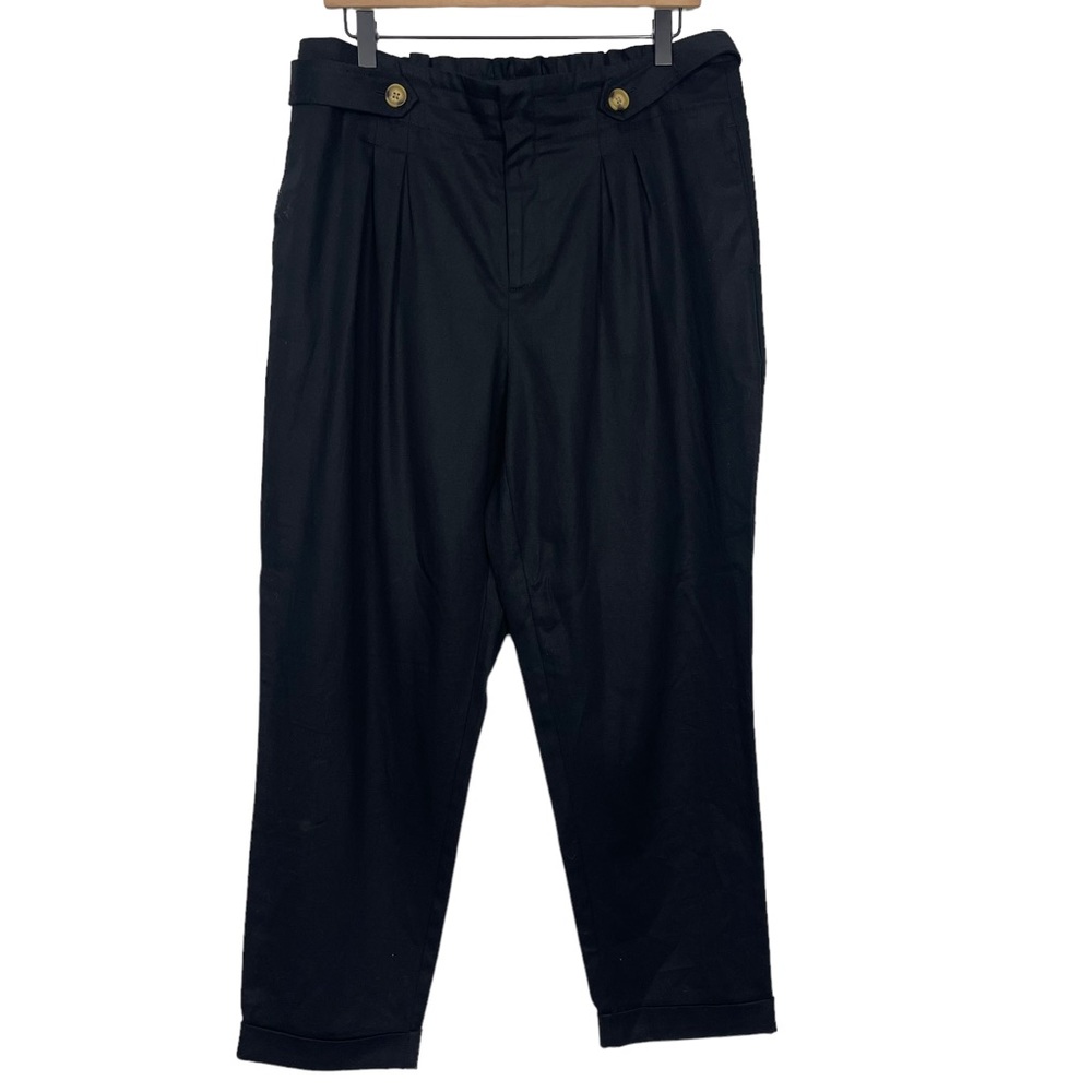 Laundry by Shelli Segal Black Button Tab Pants Size 14 NWOT